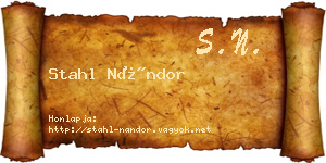 Stahl Nándor névjegykártya